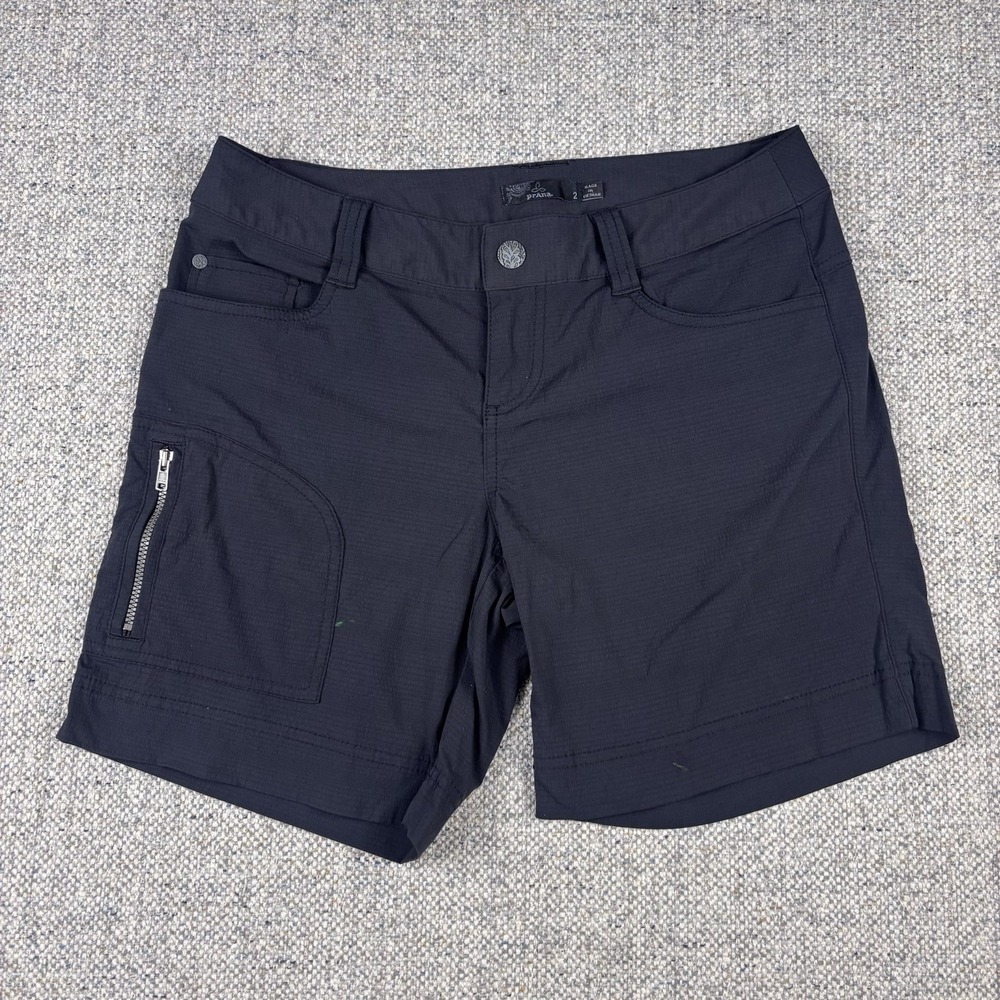 prAna Hazel Shorts Womens Sz 2 Black Ripstop Hiking Climbing Outdoor